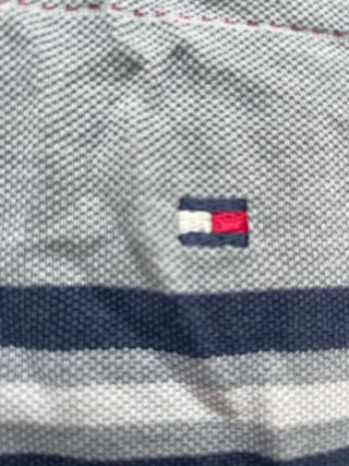 Polo Tommy Hilfiger M - Gris Rayas