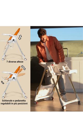 Trona Peg Perego Prima Pappa Follow Me Naranja
