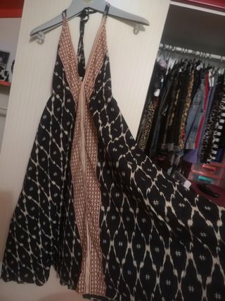 Vestito estivo cotone bianco-nero e rosso nuovo