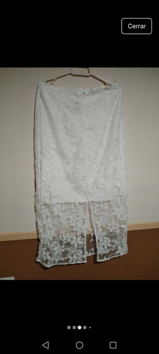 Traje conjunto Falda y top blancos encaje