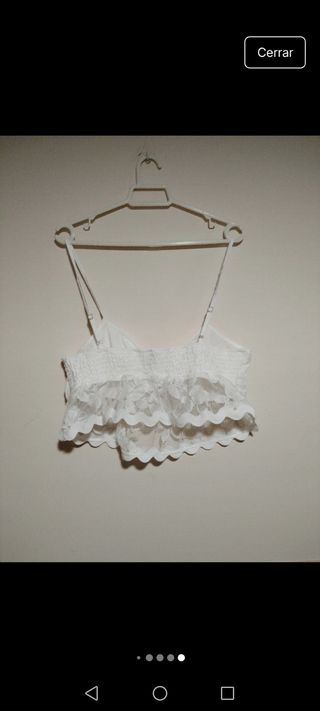 Traje conjunto Falda y top blancos encaje