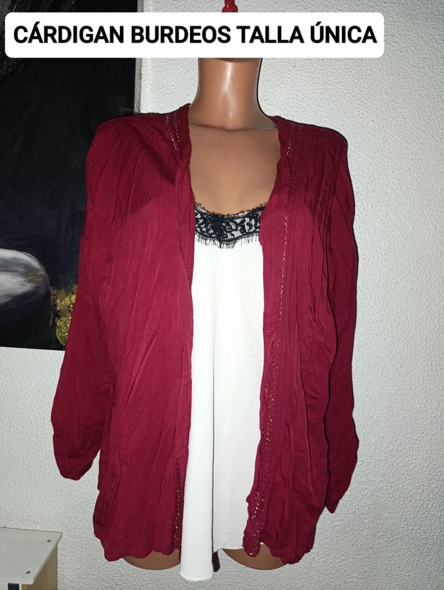 Cárdigan burdeos talla única