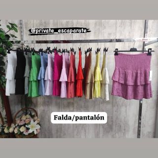 Falda pantalón bambula amarilla