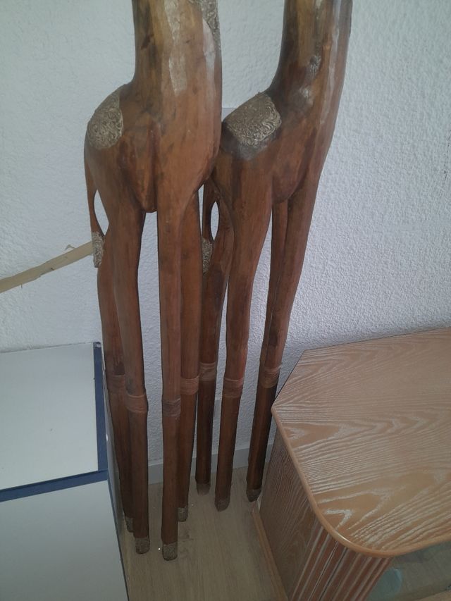 2 Jirafas madera | Decoración única original 2m