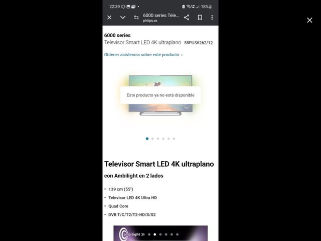 TV Philips Ambilight 55" plateado