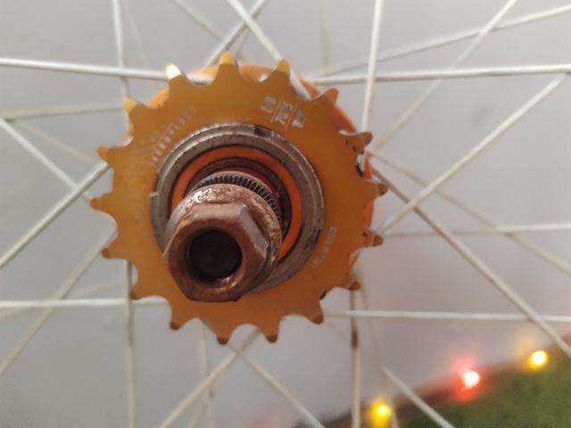 Rueda trasera fija 700c dorada