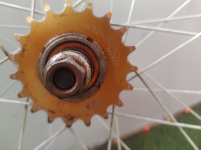 Rueda trasera fija 700c dorada