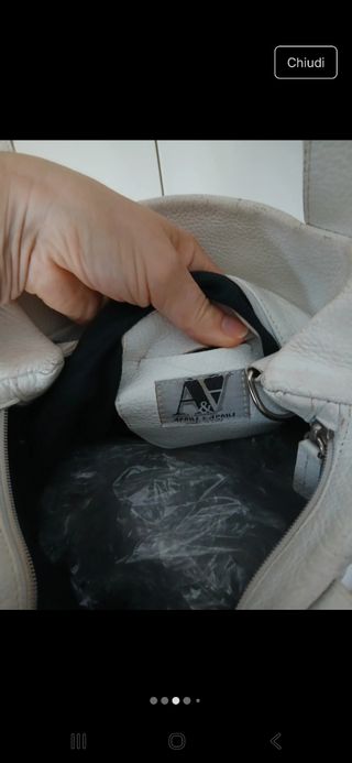 Borsa pelle bianca vintage