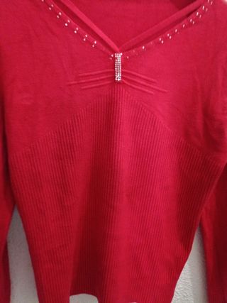 Jersey rojo manga larga