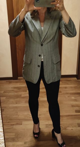 Blazer Stefanel gessato grigio, Made in Italy 🇮🇹