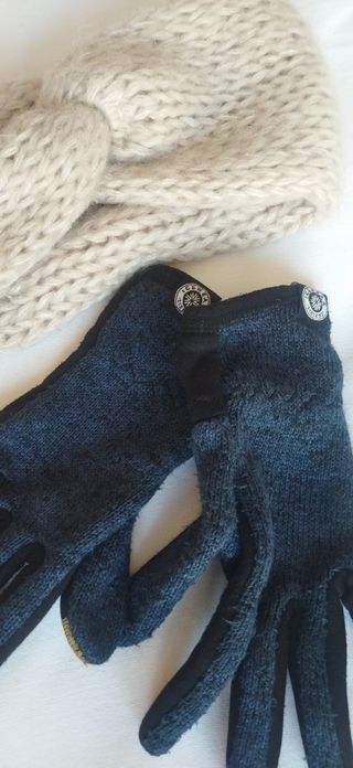 Diadema y guantes Icewear - beige/azul