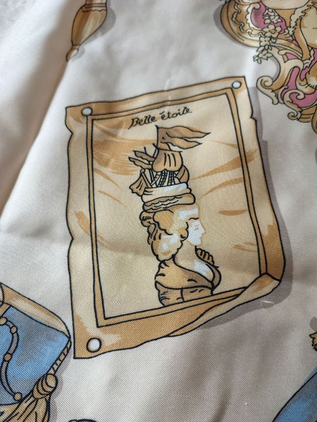 Foulard seta beige e verde