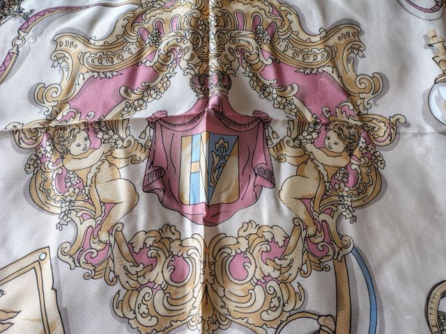 Foulard seta beige e verde