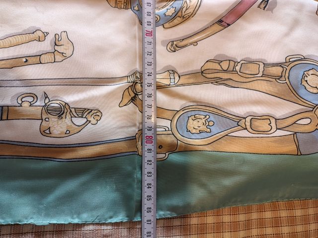 Foulard seta beige e verde