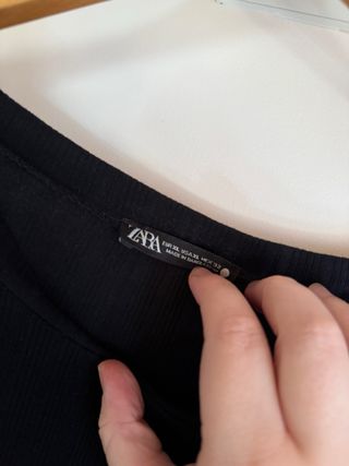 Vestido Zara canalé negro largo XL