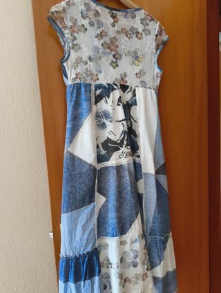 Vestido multicolor estilo desigual algodon bordado