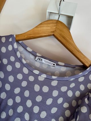 Vestido Zara lunares midi M