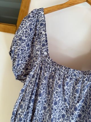 Vestido Pull&Bear azul estampado L