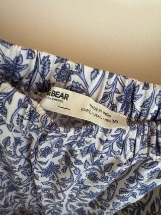 Vestido Pull&Bear azul estampado L