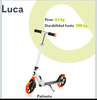 Patinete Lionelo plegable blanco-naranja con tara