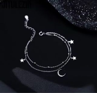 Pulsera plata Luna & Estrella