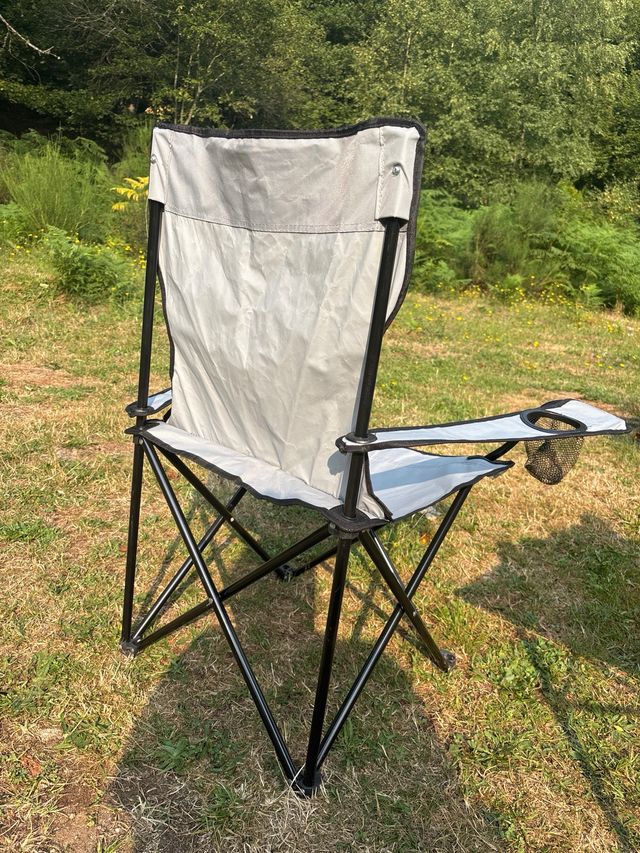 Sillas camping plegable gris CON FUNDA