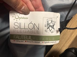 2 Sillas camping plegable gris CON FUNDA