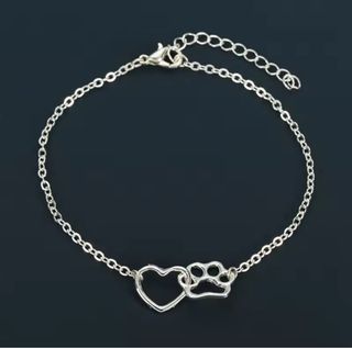Pulsera plata huella corazón