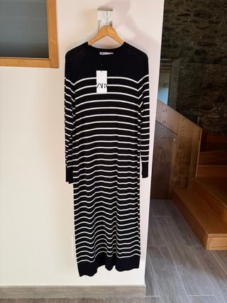 Vestido Zara rayas largo XL