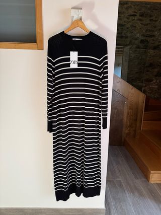 Vestido Zara rayas largo XL