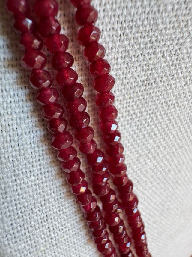 Collana Indiana in Granato Almandino a 3 Fili