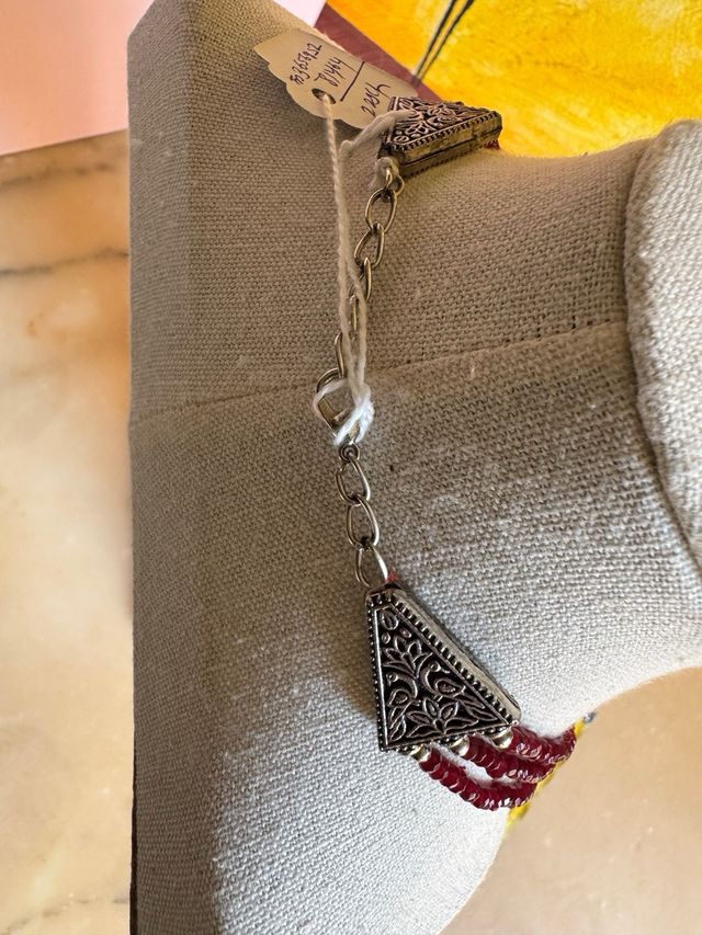 Collana Indiana in Granato Almandino a 3 Fili