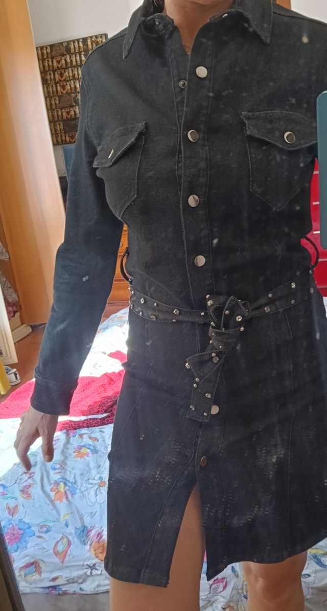 Vestito Jeans Nero Donna Tg M