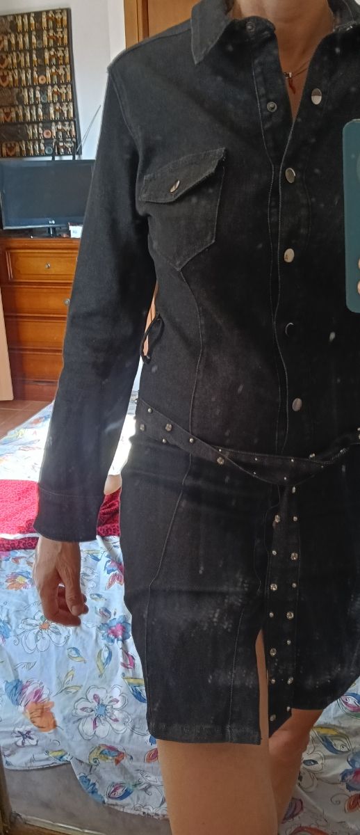 Vestito Jeans Nero Donna Tg M