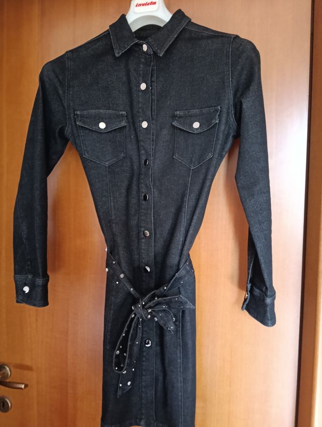 Vestito Jeans Nero Donna Tg M