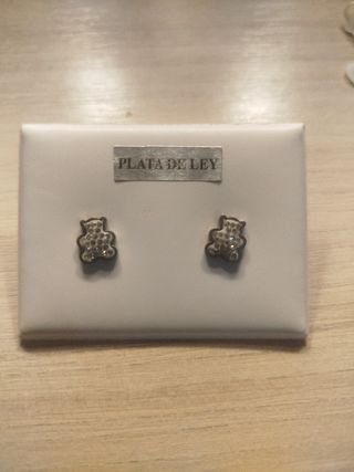 Pendientes osito plata 🐻
