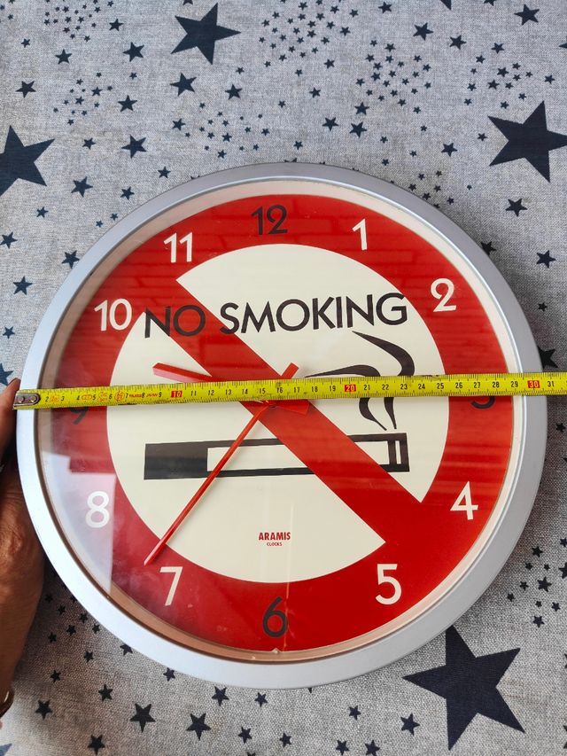 Reloj de pared Aramis "No Smoking" vintage