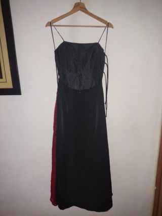 Vestido fiesta negro-rojo, talla L