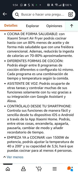 Freidora de aire Xiaomi 3.5L