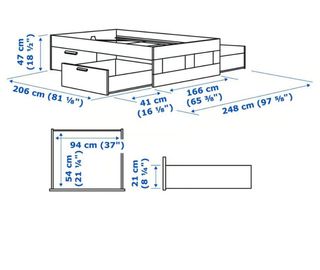 Cama BRIMNES IKEA 160x200 con Colchón VESTERÖY