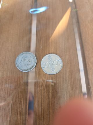 2 Monedas 50 céntimos España 1966
