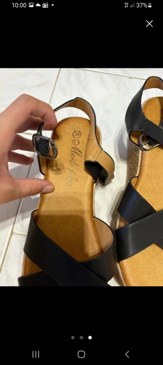 Sandalias cuña negras - Talla 39