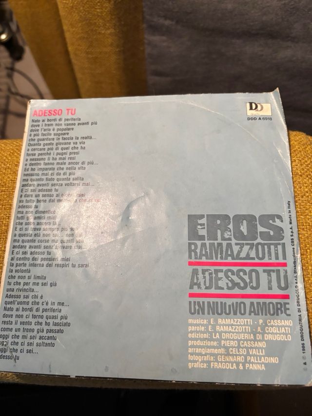 45 giri Eros Ramazzotti - Adesso Tu