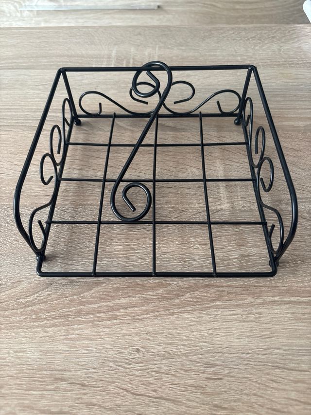 Servilletero metal negro