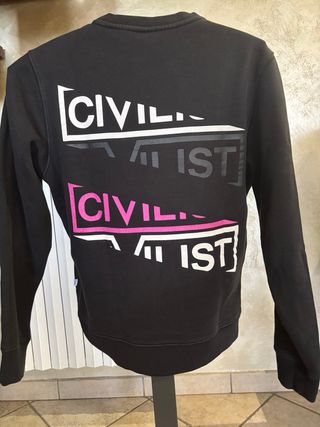 Felpa Civilist nera con stampe
