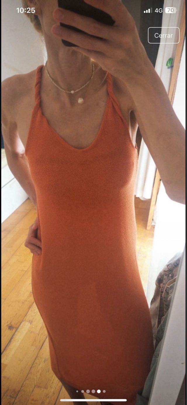 Vestido Mango naranja talla S-M