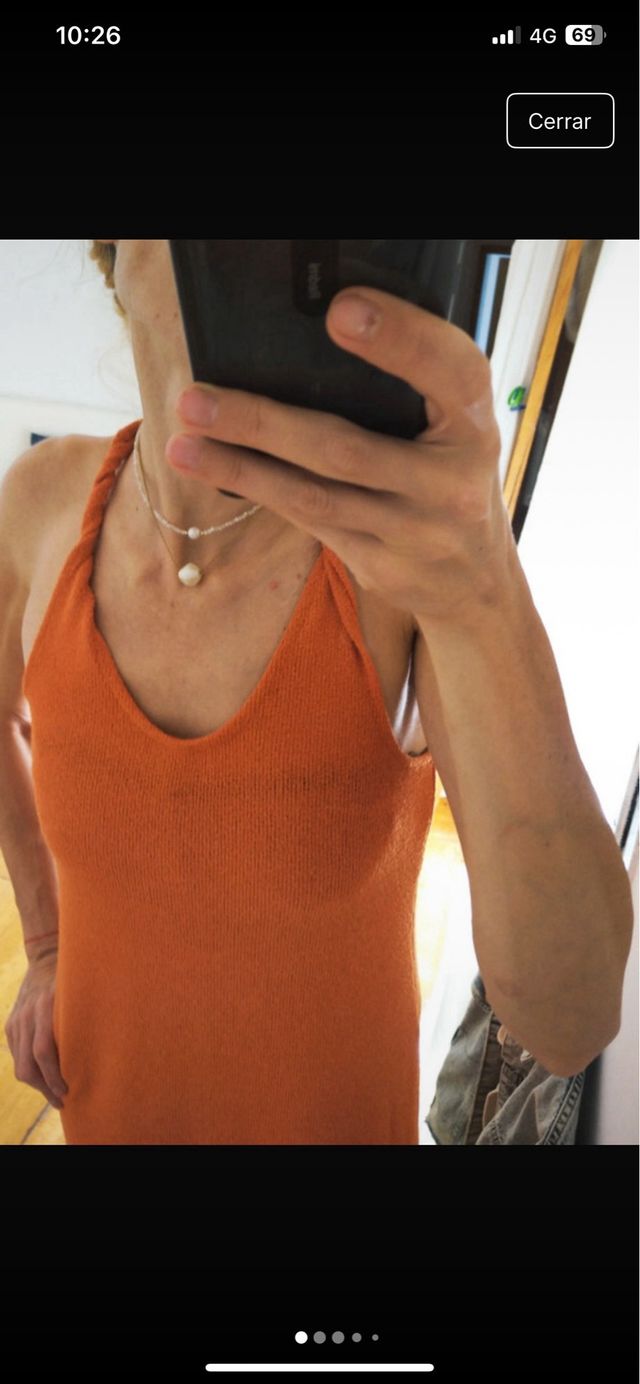 Vestido Mango naranja talla S-M