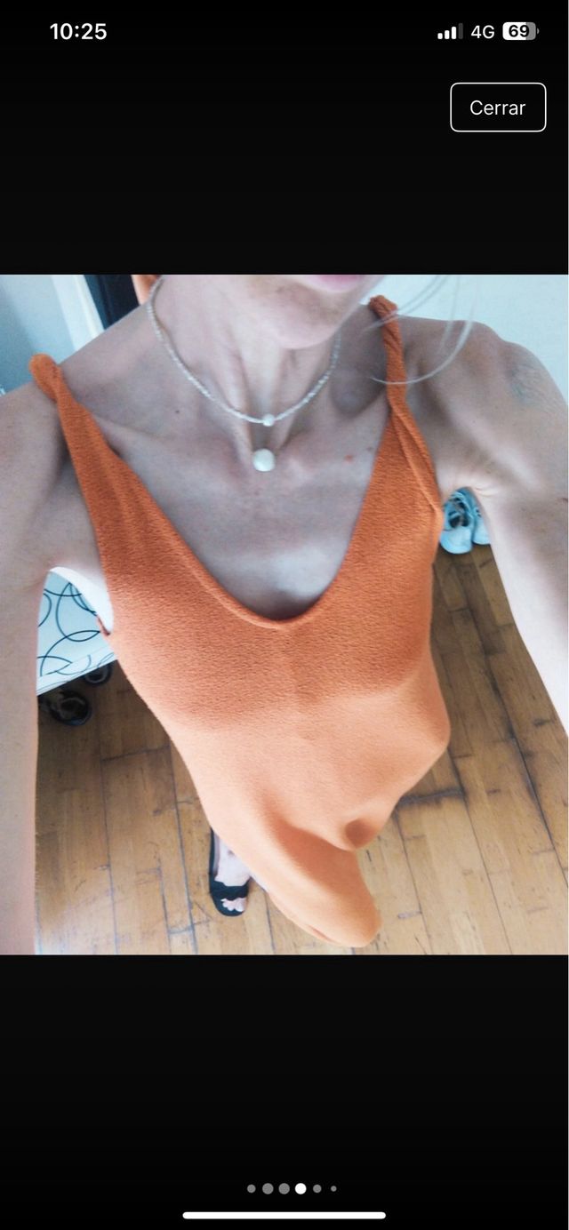 Vestido Mango naranja talla S-M