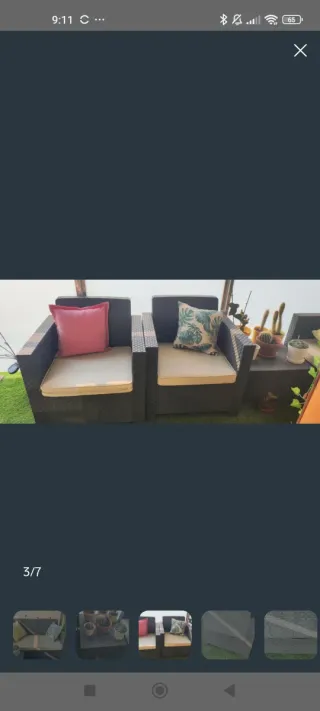Conjunto exterior 2 sofas, mesita y uno grande