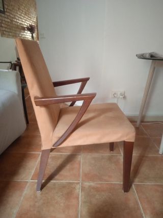  2 sillones salón beige - madera